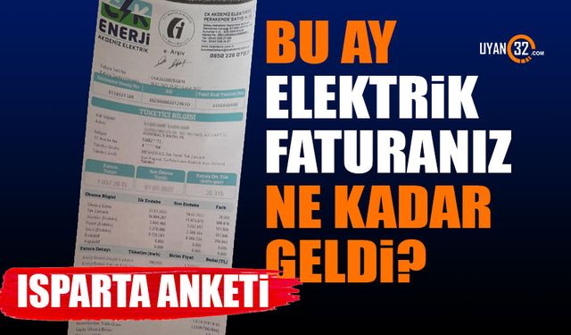 Isparta'da Bu Ay Elektrik Faturanız Ne Kadar Geldi? Isparta Ankete Katılıyor