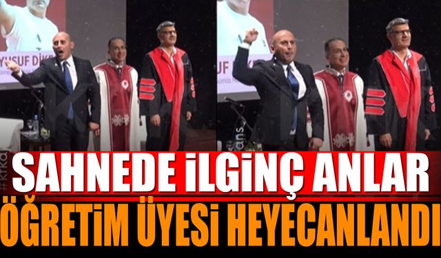 Sahnede İlginç Anlar Öğretim Üyesi Heyecanlandı