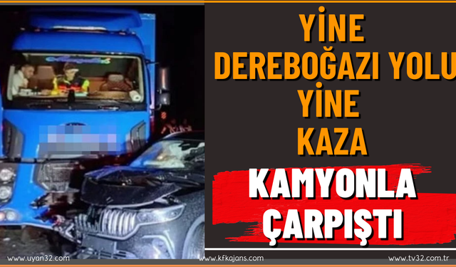 Dereboğazı Yolunda TOGG ve Kargo Kamyonu Çarpıştı