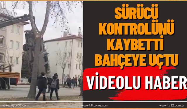 Sürücü Kontrolünü Kaybetti: Bahçeye Uçtu