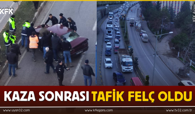 Kaza Sonrası Trafik Felç Oldu