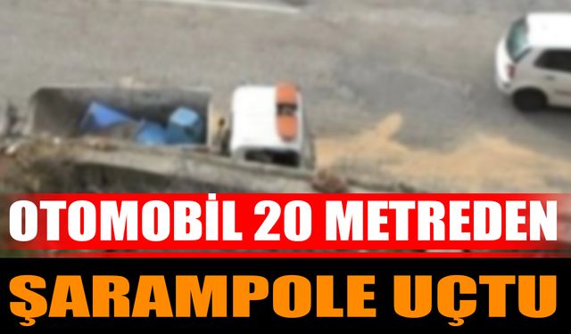 Otomobil 20 Metreden Şarampole Uçtu