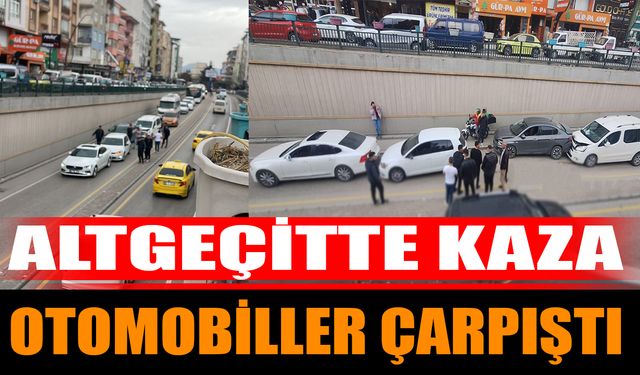 Isparta'da Altgeçitte Kaza, Otomobiller Çarpıştı