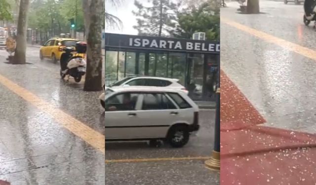 Aniden Bastıran Dolu Yağışı Şehri Beyaza Bürüdü
