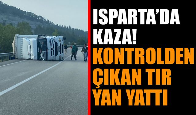 Kontrolden Çıkan TIR Yan Yattı
