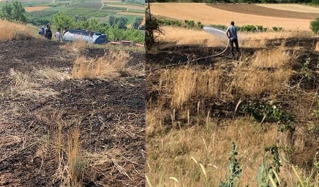 Yalvaç’ta Enerji Hattı Koptu, Arazide Yangın Çıktı