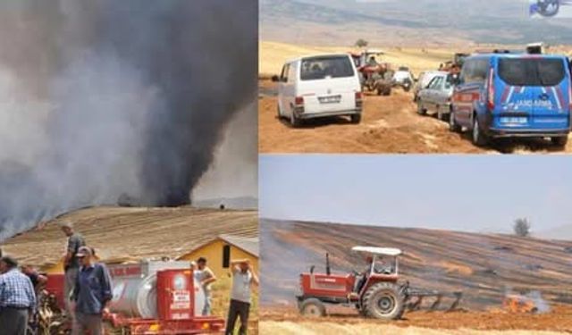 Yalvaç Sücüllü’de Korkutan Yangın: 100 Dönüm Tarla Zarar Gördü