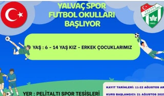 Yalvaç Spor Futbol Okulları Yeni Sezon Kayıtları Başlıyor