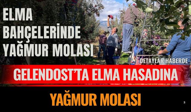 Gelendost’ta elma hasadına yağmur molası