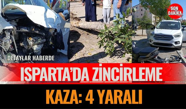 Isparta’da zincirleme kaza: 4 yaralı
