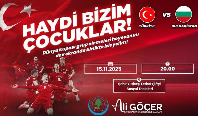 Şarkikaraağaç’ta Milli Maç Heyecanı Birlikte Yaşanacak