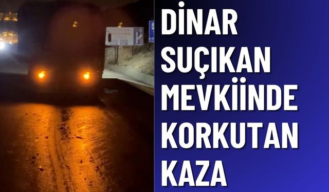 Dinar’da Otomobil Kamyona Çarptı
