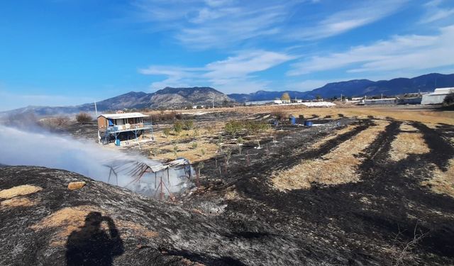 Bucak’ta soğuk hava deposu yakınında yangın paniği