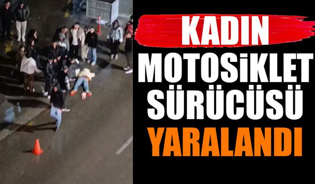 Kadın Motosiklet Sürücüsü Yaralandı