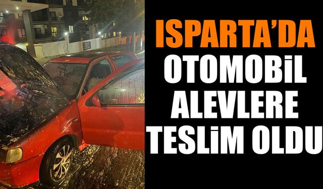 Isparta'da otomobil alevlere teslim oldu