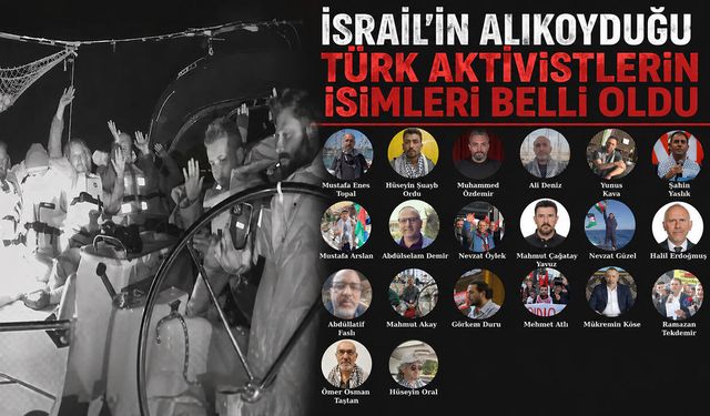 İsrail’in el koyduğu filodaki 20 Türk Aktivistin isimleri açıklandı!