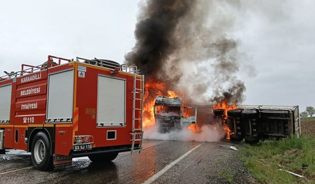 Tırlar Çarpıştı, Ortalık Savaş Alanına Döndü