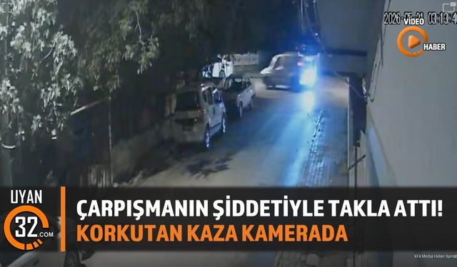 Çarpışmanın Şiddetiyle Takla Attı! Korkutan Kaza Kamerada
