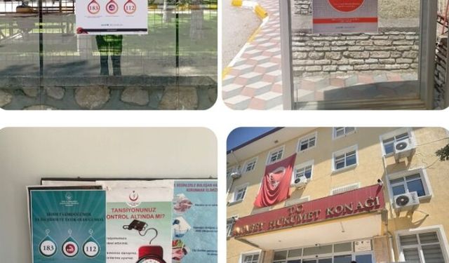Atabey'deki Kamu Kurumlarına Kadına Yönelik Şiddetle Mücadele Afişleri Asıldı
