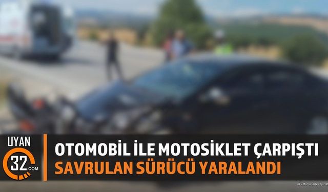Otomobil İle Motosiklet Çarpıştı Savrulan Sürücü Yaralandı