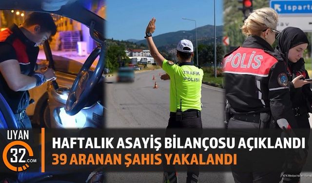 Isparta'da Bir Haftada 39 Aranan Şüpheli Yakalandı