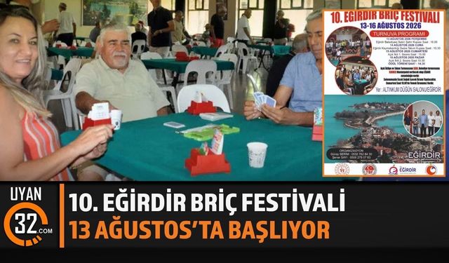 10. Eğirdir Briç Festivali 13 Ağustos’ta Başlıyor