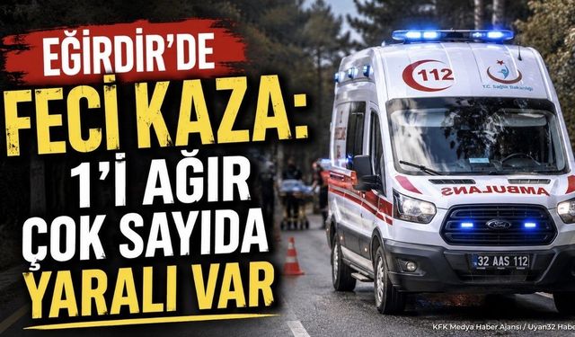 Eğirdir'de Otomobil Ağaca Çarptı: 1'i Ağır 5 Yaralı Var