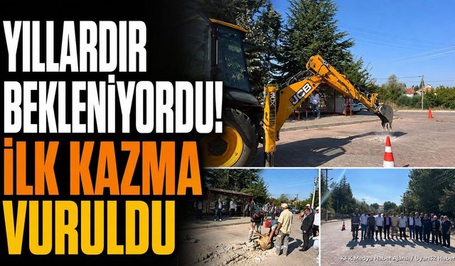 Hüyüklü'de Doğalgaz Çalışmaları Başladı: İlk Kazma Vuruldu