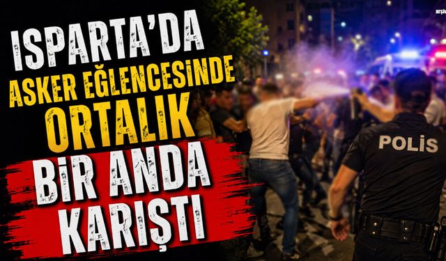 Isparta'da asker eğlencesinde ortalık bir anda karıştı