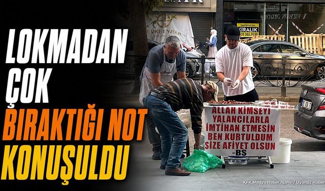 Lokma İkramının Yanındaki Not Dikkat Çekti
