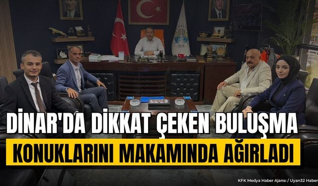 Dinar Belediye Başkanı Veysel Topçu Konuklarını Makamında Ağırladı