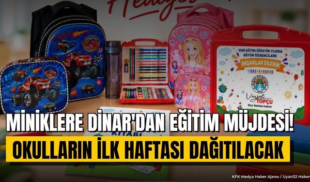 Dinar Belediyesi'nden Öğrencilere Hediye: Kırtasiye Setleri Geliyor