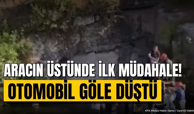 Işıklı Gölü'ne düşen sürücüye ilk müdahale aracın tavanında yapıldı! İşte detaylar
