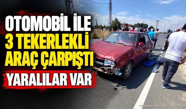 Şarkikaraağaç'ta Otomobil ve 3 Tekerlekli Araç Çarpıştı: 2 Yaralı