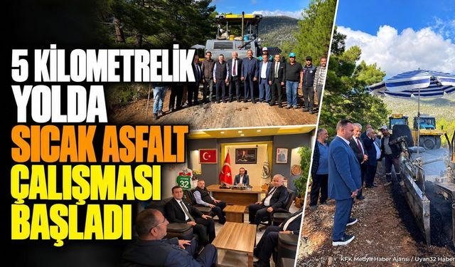 Sütçüler'de 5 Kilometrelik Yolda Sıcak Asfalt Çalışması Başladı