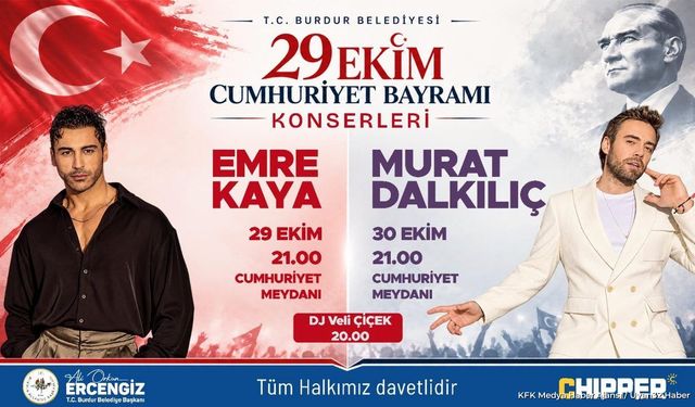 Burdur’da 29 Ekim Heyecanı: Ünlü Sanatçılar Sahne Alacak