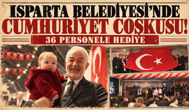 Isparta Belediyesi Cumhuriyet Yemeği'nde Personele 29 Ekim Hediyesi