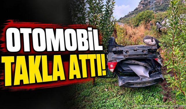 Isparta'da Korkutan Kaza: Otomobil Takla Attı