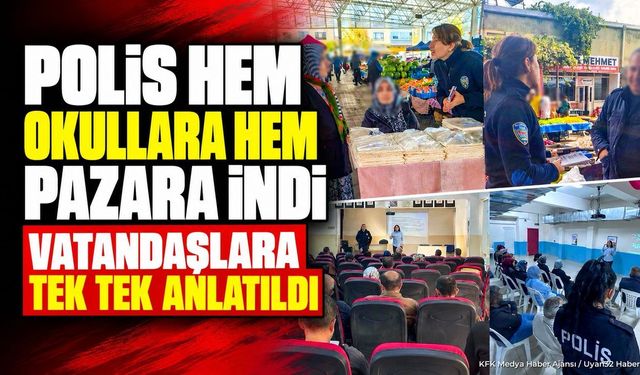 Polis Ekiplerinden Okul Ve Pazarlarda Bilgilendirme Çalışması