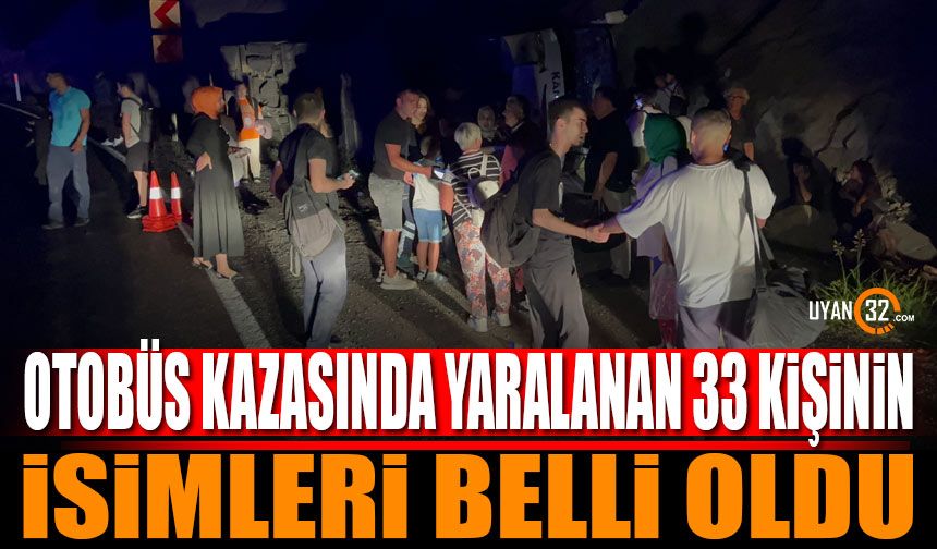 Burdur'da Otobüs Kazası Yaralıların Kimlikleri Belli Oldu