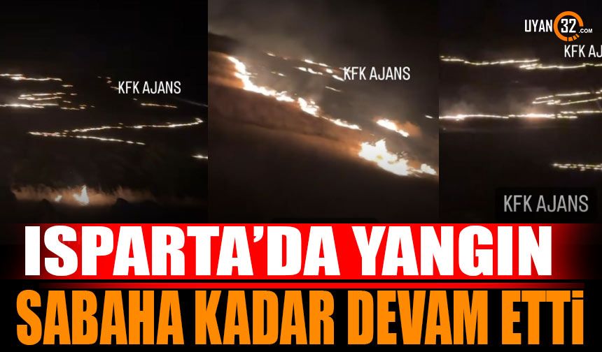 Isparta'da Anız Yangını Sabah Saatlerine Kadar Devam Etti