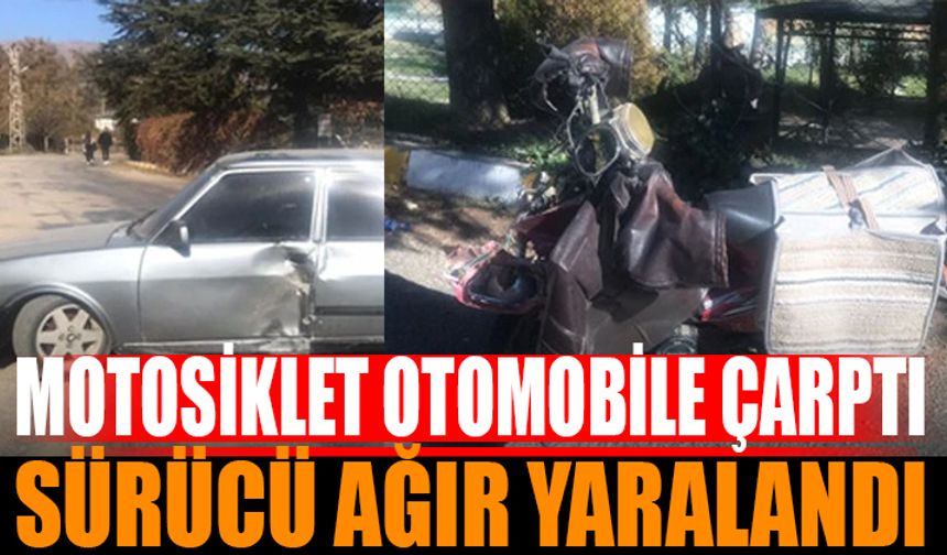 Motosiklet ve Otomobil Çarpıştı: 1 Ağır Yaralı