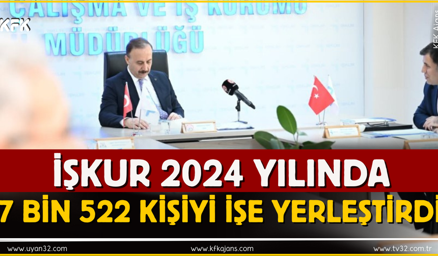 İŞKUR 2024 yılında 7 bin 522 kişiyi işe yerleştirdi