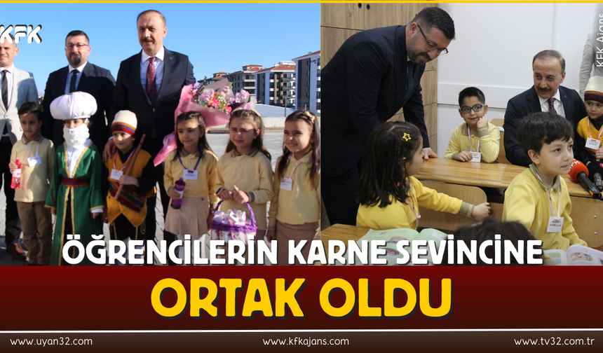 Öğrencilerin Karne Sevincine Ortak Oldu