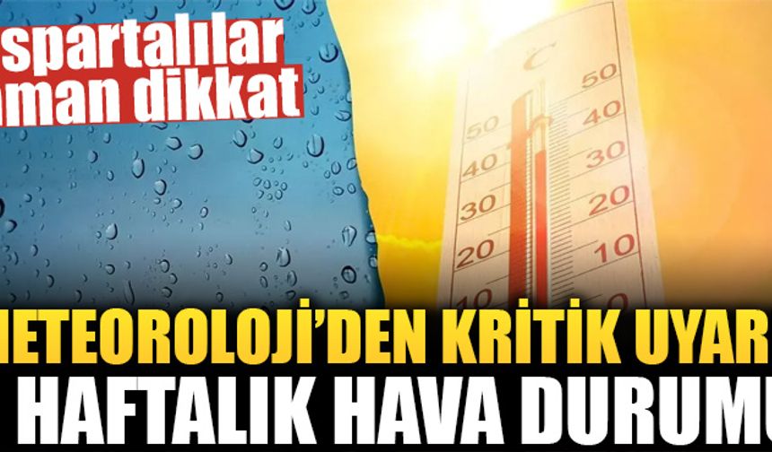 Isparta için 1 haftalık hava durumu açıklandı!