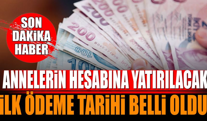 Annelerin Hesabına Yatırılacak İlk Ödeme Tarihi Belli Oldu