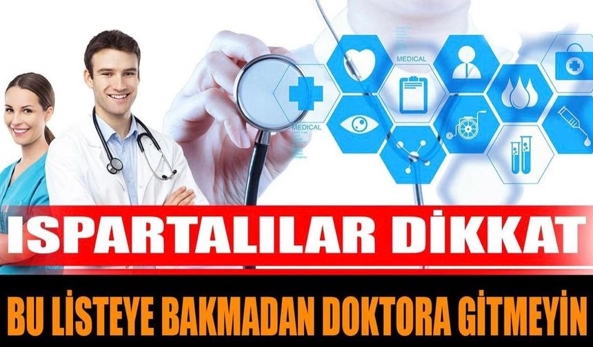 Isparta Şehit Yunus Emre Devlet Hastanesi Uzman Hekim Çalışma Listesi Açıklandı