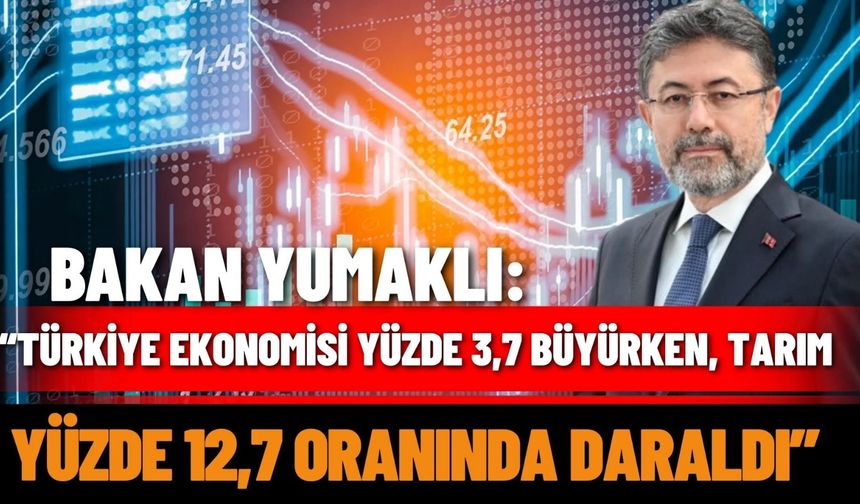 Bakan Yumaklı: “Türkiye ekonomisi yüzde 3,7 büyürken, tarım yüzde 12,7 oranında daraldı”