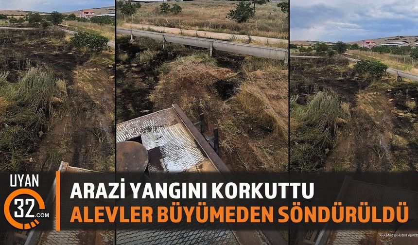 Arazi Yangını Korkuttu Alevler Büyümeden Söndürüldü