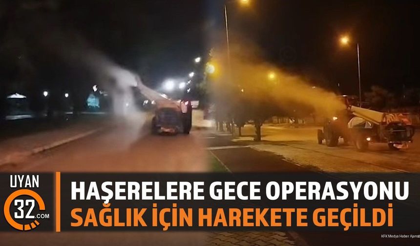 Isparta'da Parklarda Halk Sağlığı İçin Gece Yarısı İlaçlama